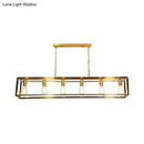 DecorBites™ Rectangle Island Pendant: Black/Brass, Classic Metal, 5/6 Bulbs - Perfect for Dining Room Ceiling Lighting