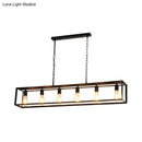 DecorBites™ Rectangle Island Pendant: Black/Brass, Classic Metal, 5/6 Bulbs - Perfect for Dining Room Ceiling Lighting