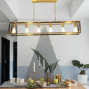 DecorBites™ Rectangle Island Pendant: Black/Brass, Classic Metal, 5/6 Bulbs - Perfect for Dining Room Ceiling Lighting