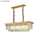 Artistic gold crystal pendant light for living room island