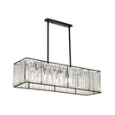 DecorBites™ Rectangular Clear Crystal Island Pendant Light - 3 Head Traditional Suspension Lighting for Dining Room