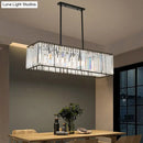 DecorBites™ Rectangular Clear Crystal Island Pendant Light - 3 Head Traditional Suspension Lighting for Dining Room