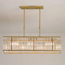 DecorBites™ Rectangular Clear Crystal Island Pendant Light - 3 Head Traditional Suspension Lighting for Dining Room