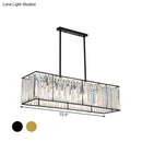 DecorBites™ Rectangular Clear Crystal Island Pendant Light - 3 Head Traditional Suspension Lighting for Dining Room
