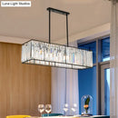 DecorBites™ Rectangular Clear Crystal Island Pendant Light - 3 Head Traditional Suspension Lighting for Dining Room