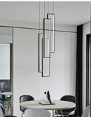 DecorBites™ Rectangular LED Chandelier for Modern Living Spaces