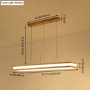 DecorBites™ Rectangular Wood Island Pendant Light - Nordic LED Dining Room Fixture in Beige