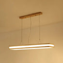DecorBites™ Rectangular Wood Island Pendant Light - Nordic LED Dining Room Fixture in Beige