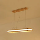 DecorBites™ Rectangular Wood Island Pendant Light - Nordic LED Dining Room Fixture in Beige