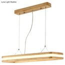 DecorBites™ Rectangular Wood Island Pendant Light - Nordic LED Dining Room Fixture in Beige