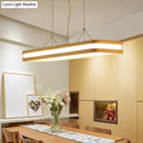 DecorBites™ Rectangular Wood Island Pendant Light - Nordic LED Dining Room Fixture in Beige