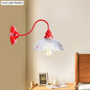 Vintage red ribbed glass wall sconce light – living room decor