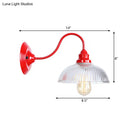Vintage red ribbed glass wall sconce light – living room decor
