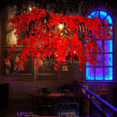 DecorBites™ Red Metal Island Ceiling Light with Diamond Cage - 3-Head Industrial Suspension Lamp