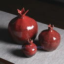 DecorBites™ Red Pomegranate Ceramic Vase for Modern Home
