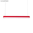 DecorBites™ Red Rectangular LED Island Pendant Light for Kids' Room with Acrylic Shade