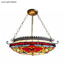 DecorBites™ Red Stained Glass Victorian Chandelier - Elegant Living Room Ceiling Light