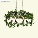 Retro birdcage island light fixture kitchen ivy chandelier black