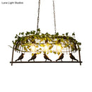 Retro birdcage island light fixture kitchen ivy chandelier black