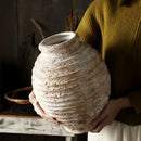 DecorBites™ Retro Handmade Clay Vase 21.5CM Home Decor