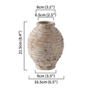 DecorBites™ Retro Handmade Clay Vase 21.5CM Home Decor