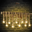 DecorBites™ Retro Hemp Rope Exposed Bulb Pendant Light Fixture for Ceiling, Ideal for Restaurants - Flaxen Island Lighting