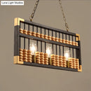 DecorBites™ Retro Industrial Metal Abacus Pendant Chandelier - 3-Light Island Lamp for Bar/Restaurant