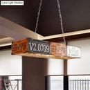 DecorBites™ Retro Industrial Metal Pendant Light - 5 Bulbs - Rectangle Shape - Ideal for Dining Table