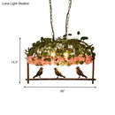 DecorBites™ Retro Metal Birdcage Ceiling Light with Flower Decor - Brass Finish, 2/3/4 Heads - Perfect for Restaurants and Islands