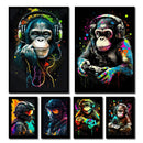 DecorBites™ Retro Monkey Gaming Room Wall Art Poster