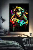 DecorBites™ Retro Monkey Gaming Room Wall Art Poster