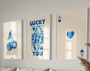 DecorBites™ Retro Queen of Hearts Canvas Posters Set