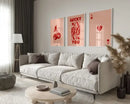 DecorBites™ Retro Queen of Hearts Canvas Wall Art Set
