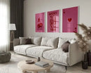 DecorBites™ Retro Queen of Hearts Canvas Wall Art Set