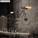 DecorBites™ Retro Style Iron Piping Bicycle Hanging Lamp - 3 Bulbs Ceiling Light - Black