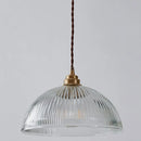 DecorBites™ Ribbed Glass Pendant Light - Simplicity Brass Mini Hanging Lamp for Dining Room