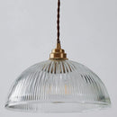 DecorBites™ Ribbed Glass Pendant Light - Simplicity Brass Mini Hanging Lamp for Dining Room