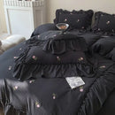 DecorBites™ Rose Embroidered Duvet Cover Set, Princess Style