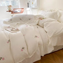 DecorBites™ Rose Embroidered Duvet Cover Set, Princess Style