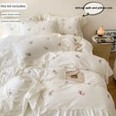 DecorBites™ Rose Embroidered Duvet Cover Set, Princess Style