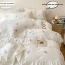 DecorBites™ Rose Embroidered Duvet Cover Set, Princess Style