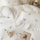 DecorBites™ Rose Embroidered Duvet Set - Princess Style