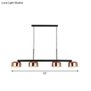 DecorBites™ Rose Gold Metal 4-Light Pendant Island Fixture for Minimalist Dining Room