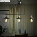 DecorBites™ Rustic 3-Head Pendant Light with Black Flared Shade, Pulley and Metallic Finish - Perfect for Your Dining Room Island!
