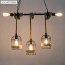 DecorBites™ Rustic 5-Light Black Birdcage Island Pendant for Dining Rooms