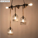 DecorBites™ Rustic 5-Light Black Birdcage Island Pendant for Dining Rooms