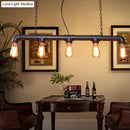 DecorBites™ Rustic 5-Light Industrial Iron Plumbing Pipe Pendant for Table and Island