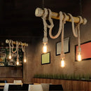 DecorBites™ Rustic Bamboo Hanging Lamp with Bare Bulb Design - Dining Room Island Light in Brown