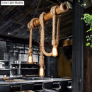 DecorBites™ Rustic Bamboo Hanging Lamp with Bare Bulb Design - Dining Room Island Light in Brown