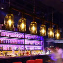 Industrial bronze pipe clear glass beer mug pendant light dining room